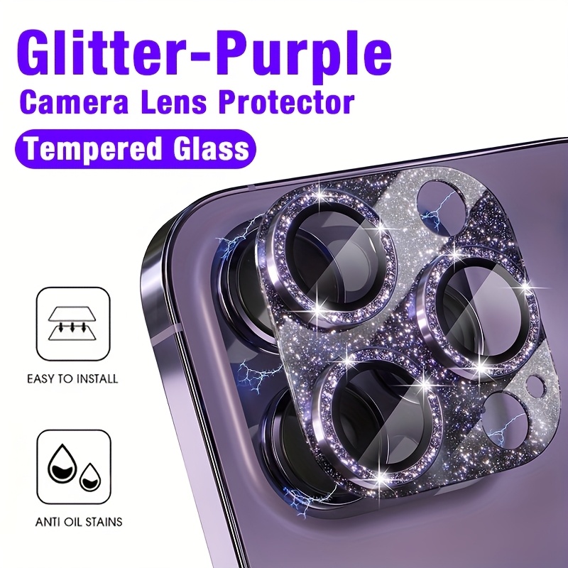 1 Pcs Glitter-Purple Camera Le – Tempered Glass Screen 9H Bewertung und Preis