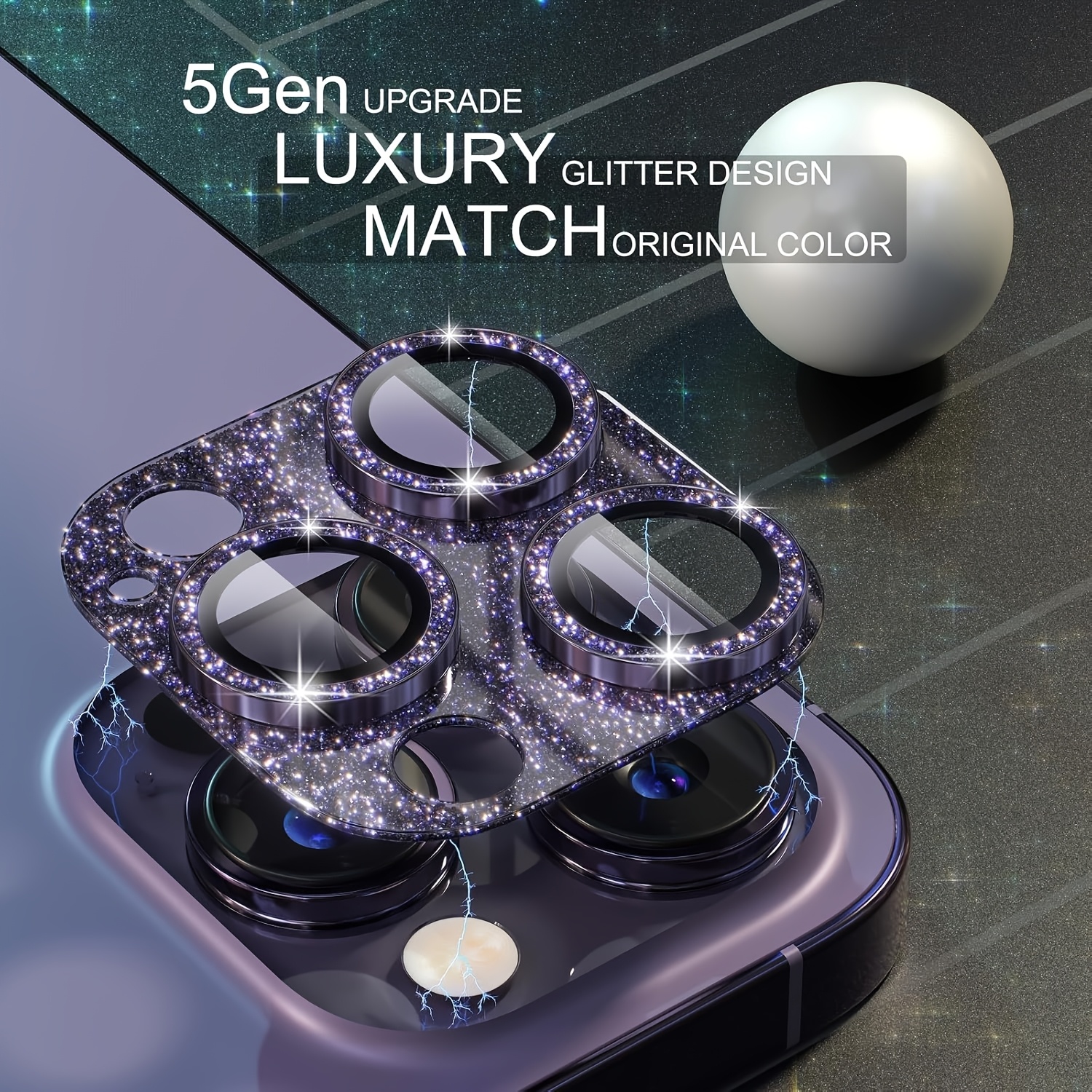 1 Pcs Glitter-Purple Camera Le – Tempered Glass Screen 9H Bewertung und Preis