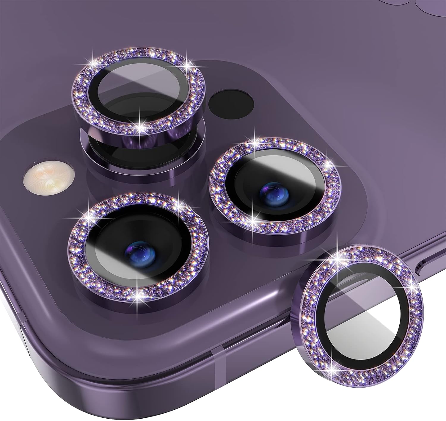 1Set Bling Glitter Purple Came – Tempered Glass Screen 9H Bewertung und Preis