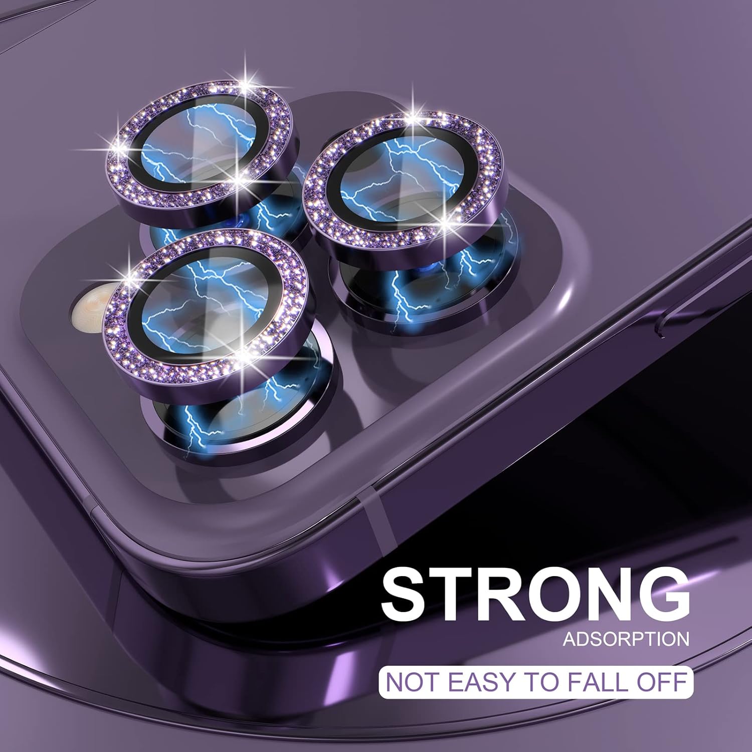1Set Bling Glitter Purple Came – Tempered Glass Screen 9H Bewertung und Preis