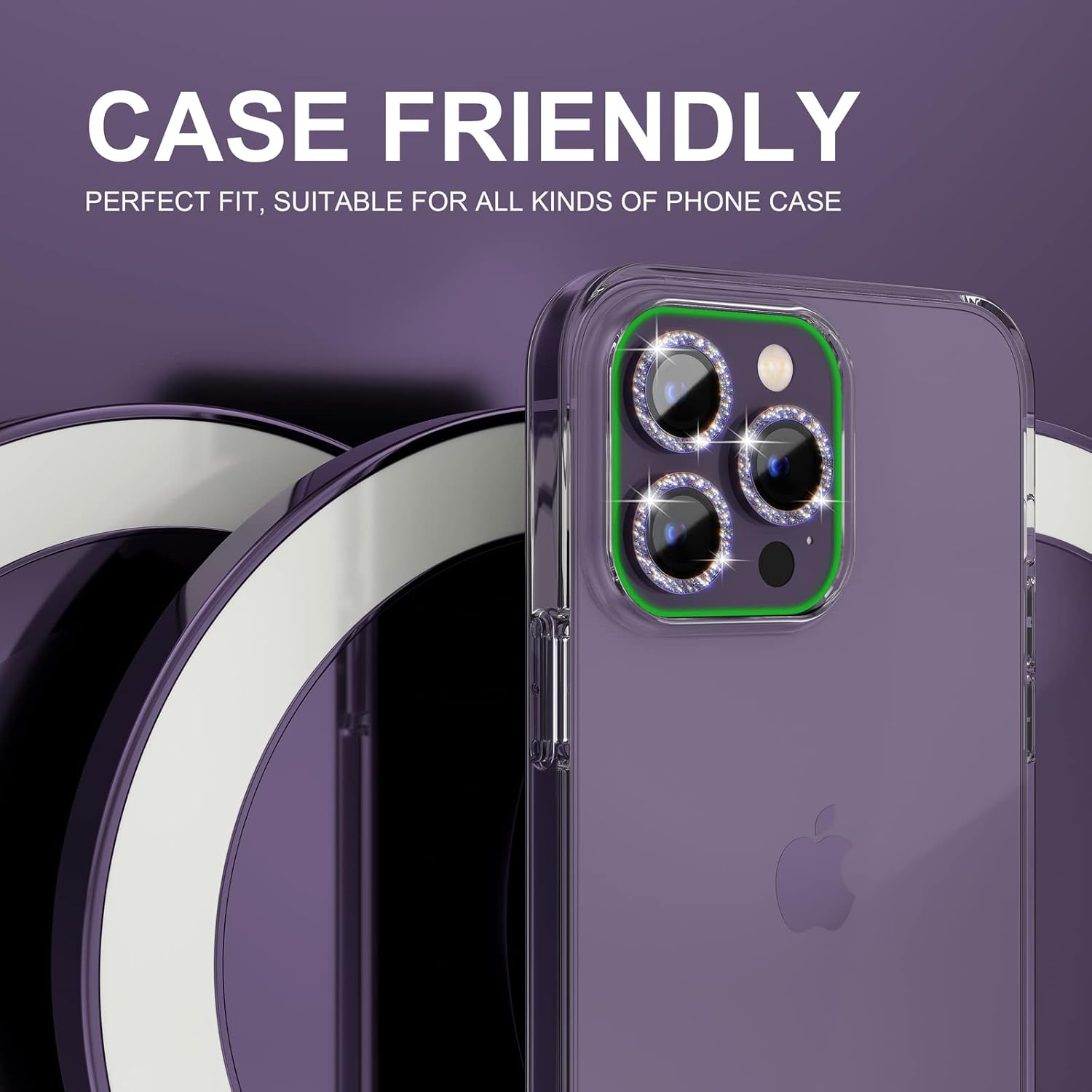 1Set Bling Glitter Purple Came – Tempered Glass Screen 9H Bewertung und Preis